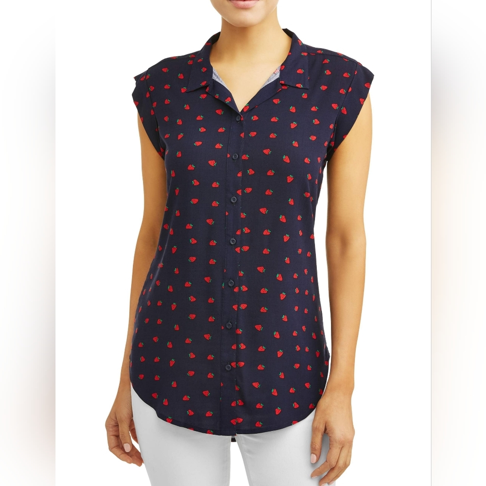 Strawberry print blouse